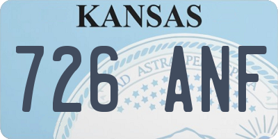 KS license plate 726ANF