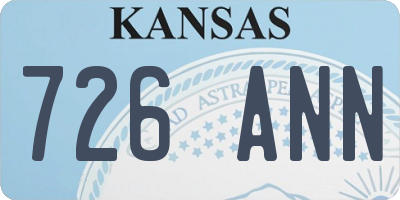 KS license plate 726ANN