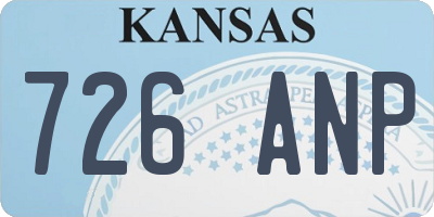 KS license plate 726ANP