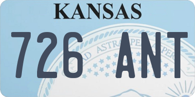 KS license plate 726ANT
