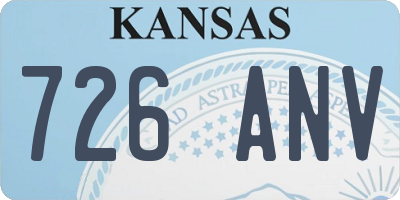 KS license plate 726ANV