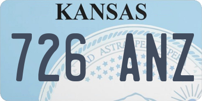 KS license plate 726ANZ