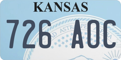 KS license plate 726AOC