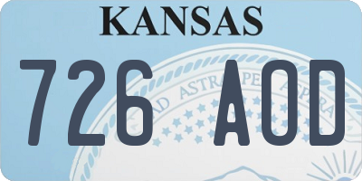 KS license plate 726AOD