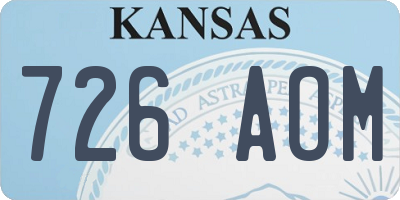 KS license plate 726AOM