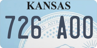 KS license plate 726AOO