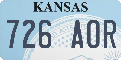 KS license plate 726AOR
