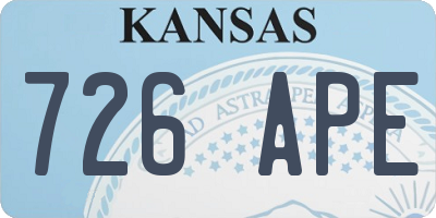 KS license plate 726APE