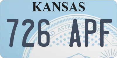 KS license plate 726APF