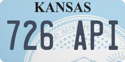 KS license plate 726API