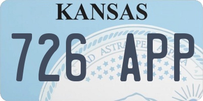 KS license plate 726APP