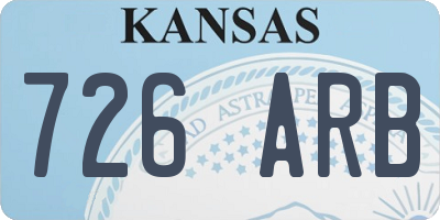KS license plate 726ARB