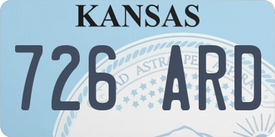 KS license plate 726ARD