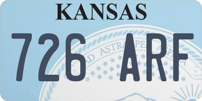 KS license plate 726ARF