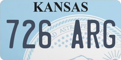 KS license plate 726ARG