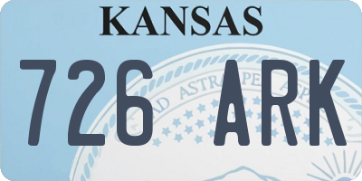 KS license plate 726ARK