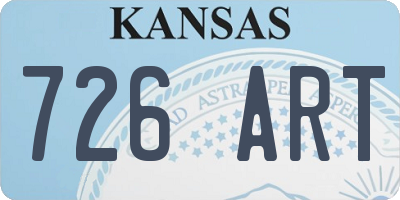 KS license plate 726ART