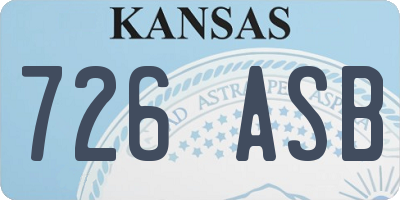 KS license plate 726ASB