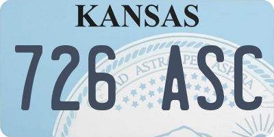 KS license plate 726ASC