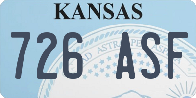 KS license plate 726ASF