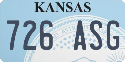 KS license plate 726ASG