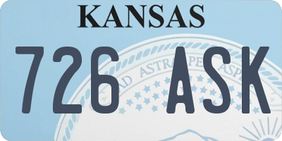 KS license plate 726ASK