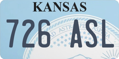 KS license plate 726ASL