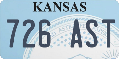 KS license plate 726AST