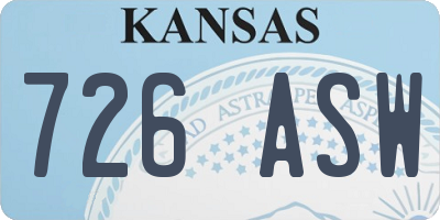 KS license plate 726ASW