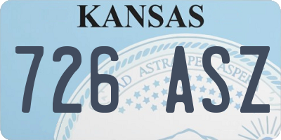 KS license plate 726ASZ