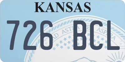 KS license plate 726BCL