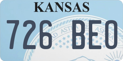 KS license plate 726BEO
