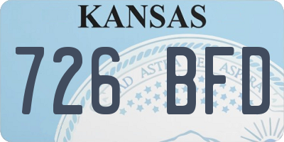 KS license plate 726BFD