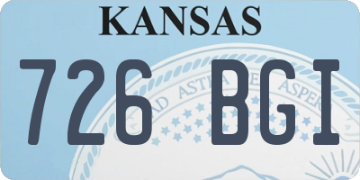 KS license plate 726BGI
