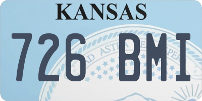 KS license plate 726BMI