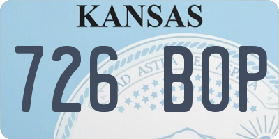 KS license plate 726BOP