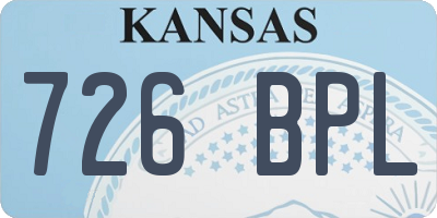 KS license plate 726BPL