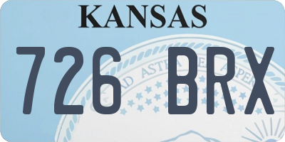 KS license plate 726BRX