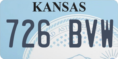 KS license plate 726BVW