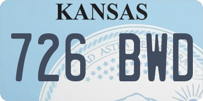 KS license plate 726BWD