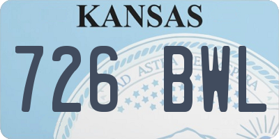 KS license plate 726BWL