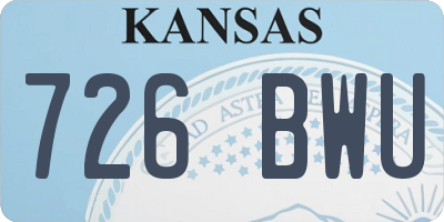 KS license plate 726BWU