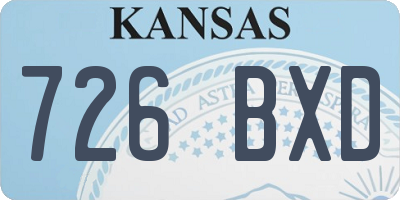 KS license plate 726BXD