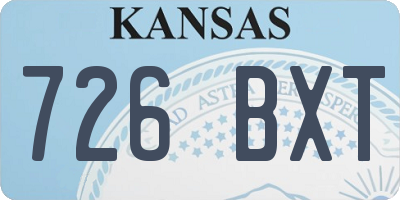 KS license plate 726BXT