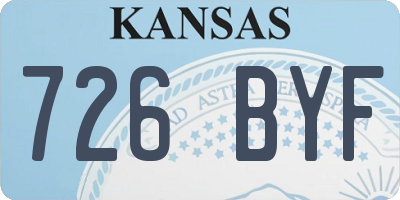 KS license plate 726BYF