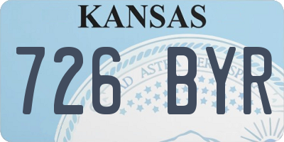 KS license plate 726BYR