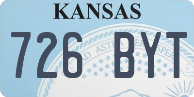 KS license plate 726BYT