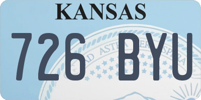 KS license plate 726BYU