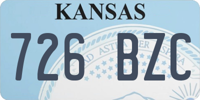 KS license plate 726BZC