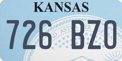 KS license plate 726BZO
